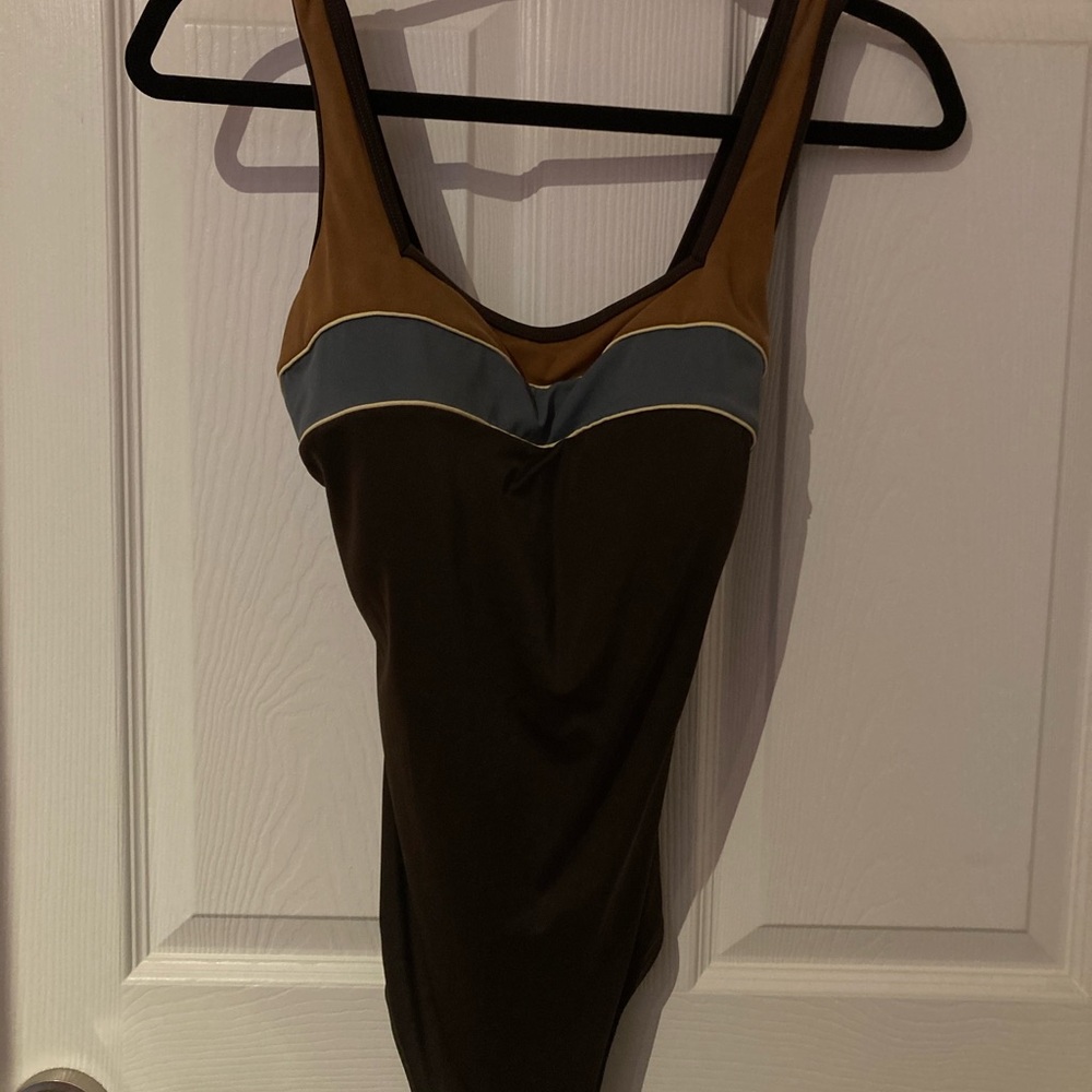 It Figure! Brown and Gray One-Piece Swimsuit in size 16W